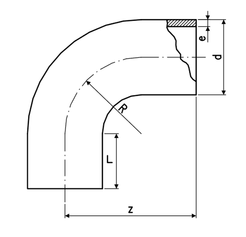 Elektrooblouk 90° Wavin PE100, svařování na tupo, SDR11, d 250