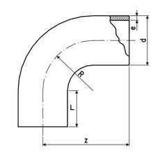 Elektrooblouk 90° Wavin PE100, svařování na tupo, SDR11, d 280