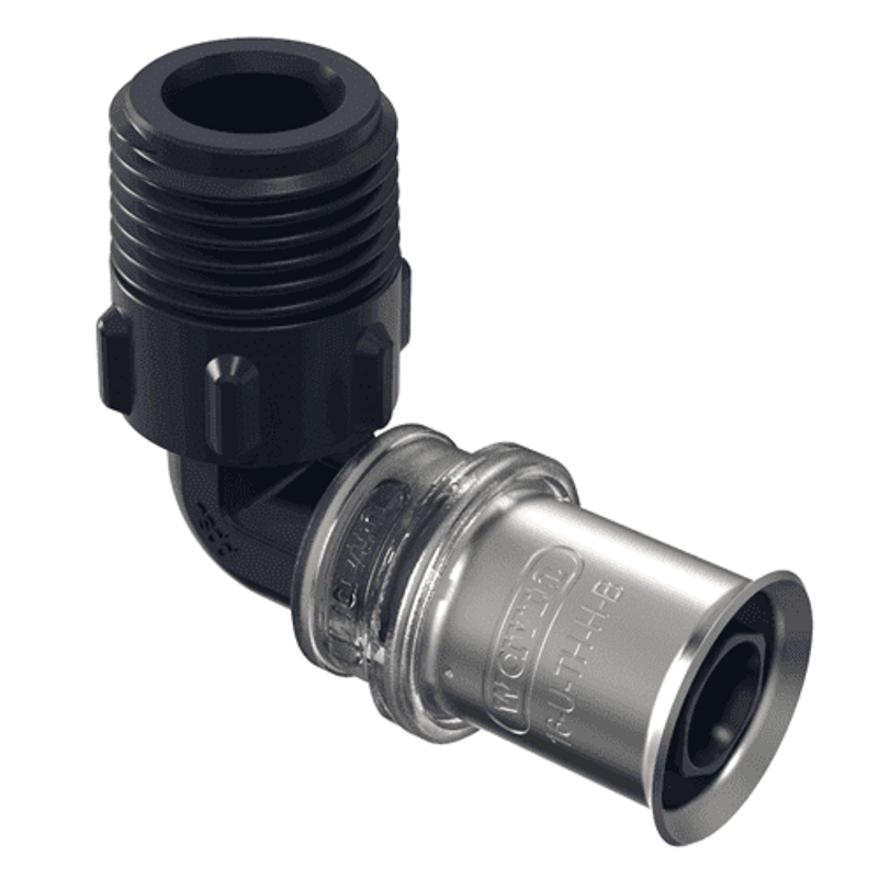 Koleno lisovací Wavin K-press K5 PPSU d20 x 1/2˝ vnější