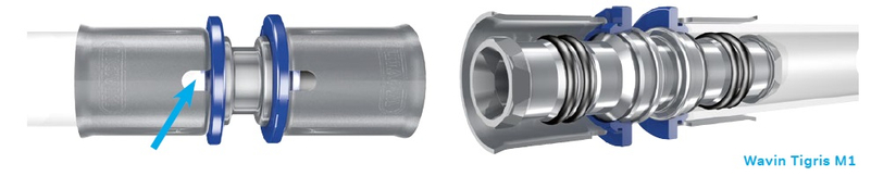 T-kus lisovací Wavin M-press M1 mosaz d63 x 40 x 63