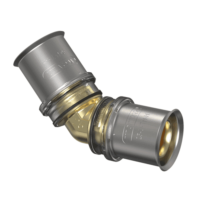 Koleno lisovací Wavin M-press M5 mosaz d32/45°