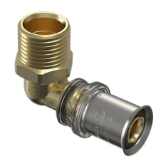 Koleno lisovací Wavin M-press M5 mosaz d25 x 1˝ vnější