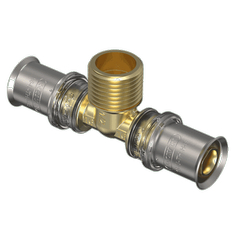 T-kus lisovací Wavin M-press M5 mosaz d16 x 1/2˝ x 16 vnější