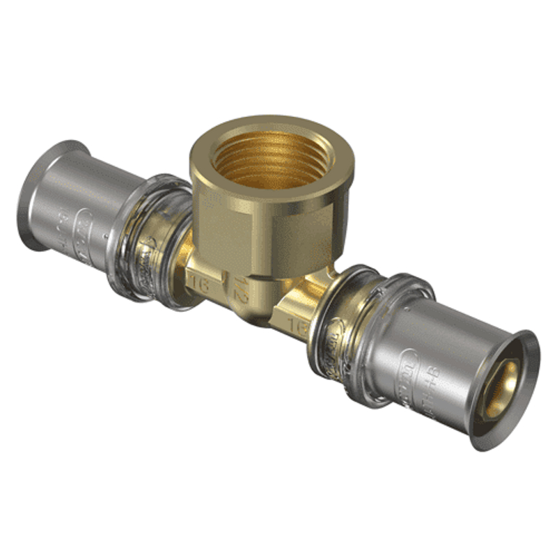 T-kus lisovací Wavin M-press M5 mosaz d25 x 3/4˝ x 25 vnitřní