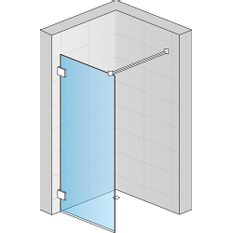 Pevná stěna Ronal Pur samostatná s L - kováním - montáž vlevo Atyp na zaměření 1001 - 1600 x 2000 mm, chrom/sklo mastercarré