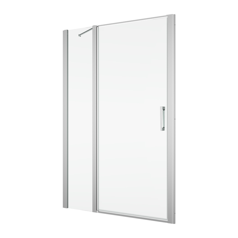 Jednokřídlé dveře Ronal Divera s pevnou stěnou v rovině 1500 x 2000 mm, aluchrom/sklo čiré