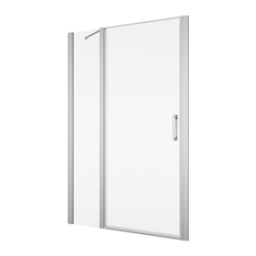 Jednokřídlé dveře Ronal Divera s pevnou stěnou v rovině 1500 x 2000 mm, aluchrom/sklo čiré