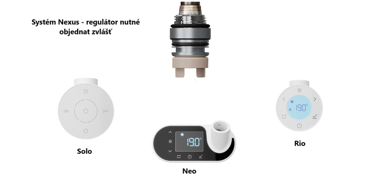 Těleso koupelnové trubkové Isan Falco 1290 x 600 mm, 795 W, elektrické pro systém Nexus, sněhově bílá RAL 9016