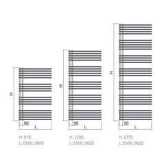 Těleso koupelnové trubkové Isan Falco 1290 x 600 mm, 795 W, elektrické pro systém Nexus, sněhově bílá RAL 9016
