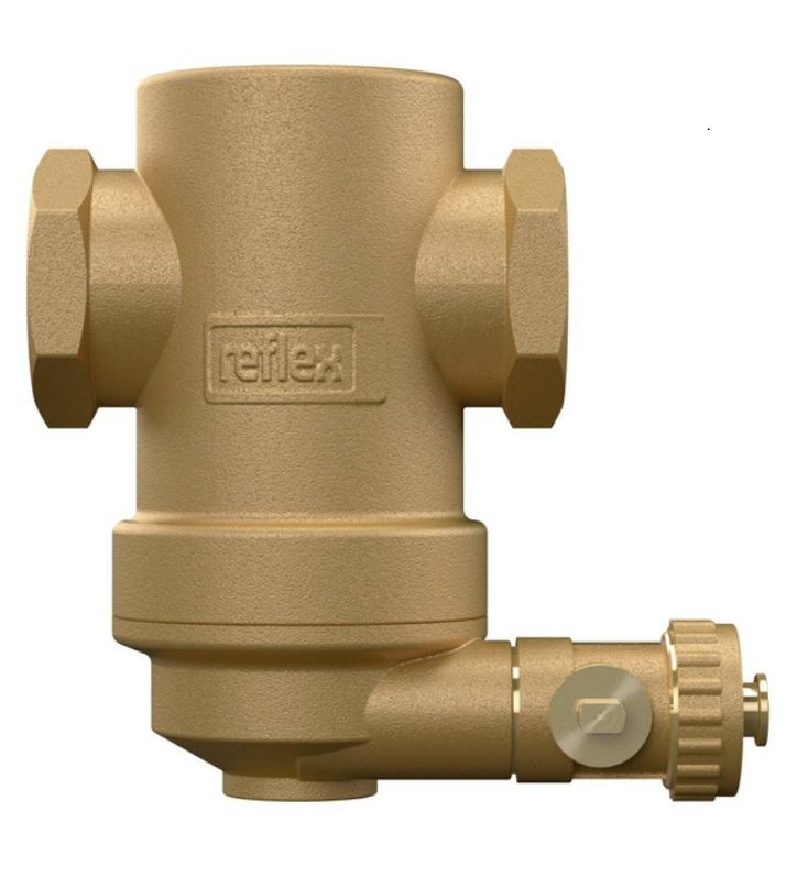 Odlučovač nečistot Reflex Exdirt D 3/4 M, mosaz, horizontální, paket s 2 x kulovýmn kouhoutem