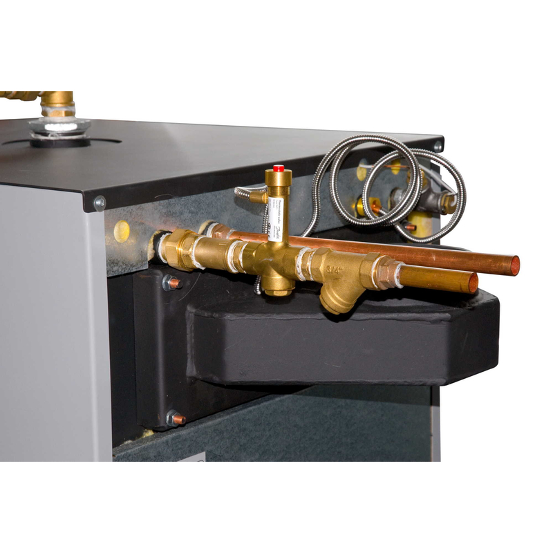 Kotel na dřevo a hnědé uhlí Rojek KTP 20 kW, 5. třída dřevo, 4. třída hnědé uhlí, pravý,horizontální odk.