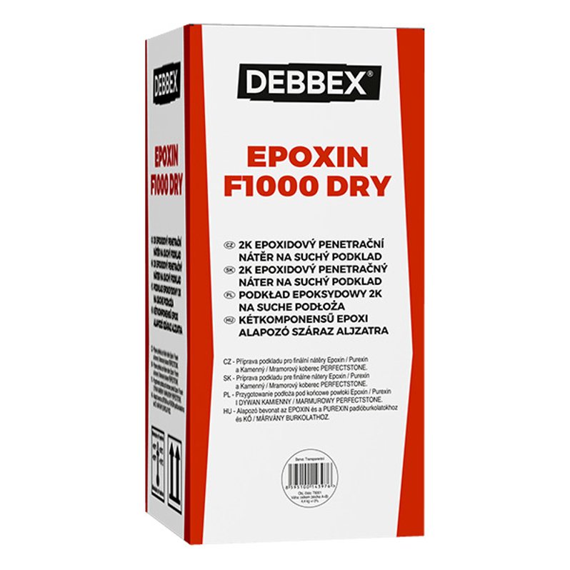 EPOXIN F1000 DRY Den Braven sada plechovek 4,4 kg, transparentní