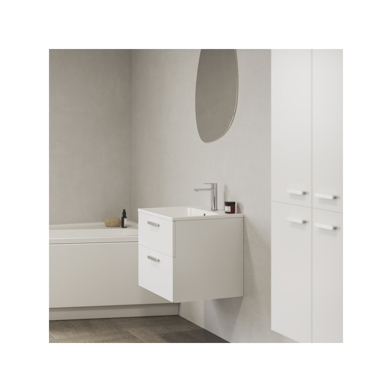 Skříňka pod umyvadlo Ravak SD Chrome II 80 bílá, madla chrom