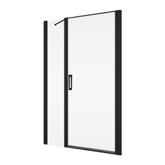 Jednokřídlé dveře Ronal Divera s pantem u zdi a s pevnou stěnou v rovině 1300 x 2000 mm, černá matná/sklo čiré