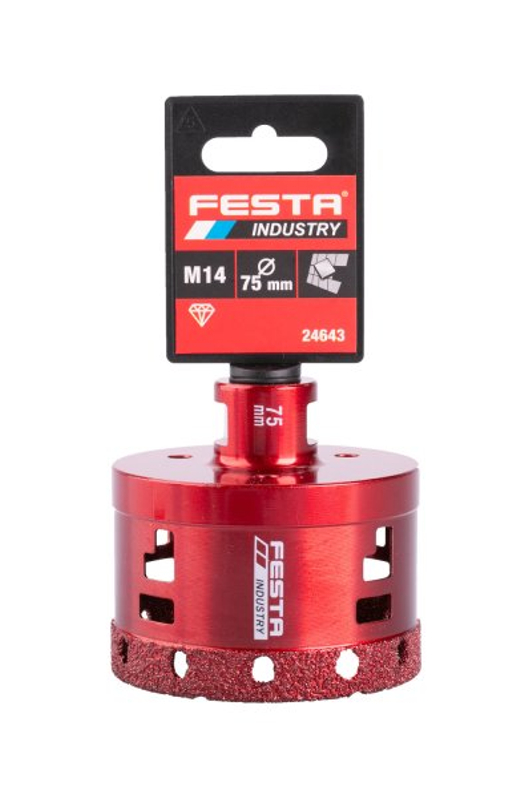 Korunka vykružovací diamantová 75mm M14 Festa Industry