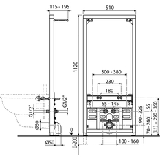 Instalační modul Ravak pro bidet II/112
