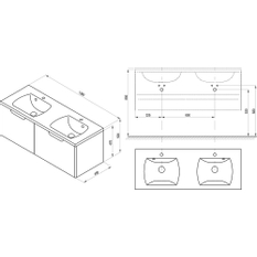 Skříňka pod dvojumyvadlo Ravak SD Classic II 130 bílá/bílá