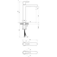 Umyvadlová stojánková baterie Ravak Puri PU 015.20BL 322 mm bez výpusti, černá