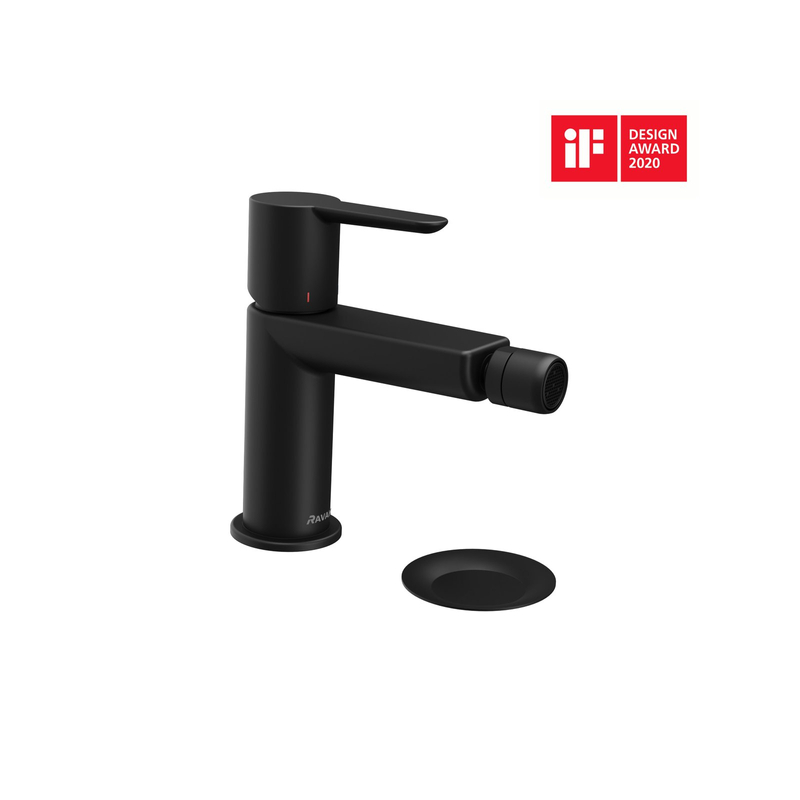 Bidetová stojánková baterie Ravak Puri PU 055.20BL 151 mm s výpustí ClickClack, černá