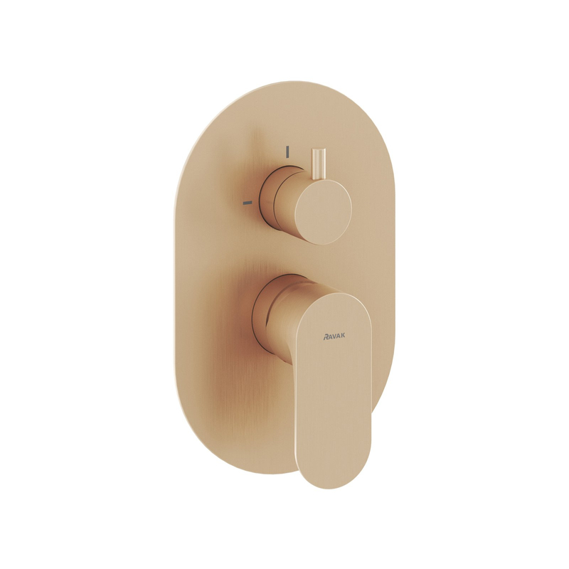 Podomítková baterie Ravak Eleganta EL 065.60RGB.O2.RB07E 2-cestná bez tělesa, Rose Gold Brushed