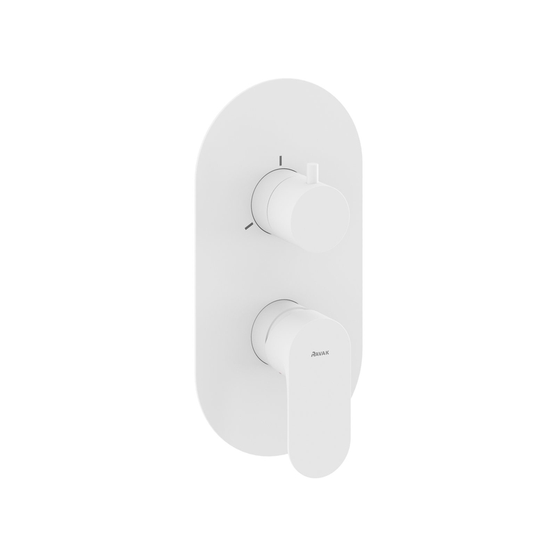 Podomítková baterie Ravak Eleganta EL 068.10WV.O3.RB07F 3-cestná bez tělesa, White Velvet