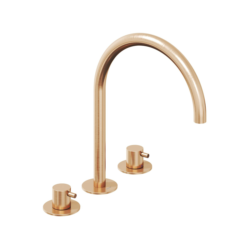 Umyvadlová stojánková tříotvorová baterie Ravak Espirit ES 018.60RGB 270 mm bez výpusti, Rose Gold Brushed