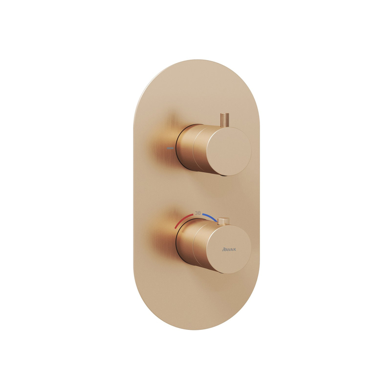 Termostatická podomítková baterie Ravak Espirit ES 063.60RGB.O2.RB07C 2-cestná bez tělesa, Rose Gold Brushed