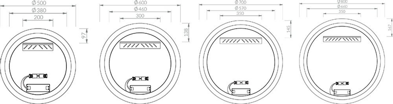 Zrcadlo Ravak Orbit 70 s osvětlením