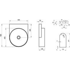 Umyvadlo Ravak Yard 40, bez otvoru pro baterii, bez přepadu, bílá