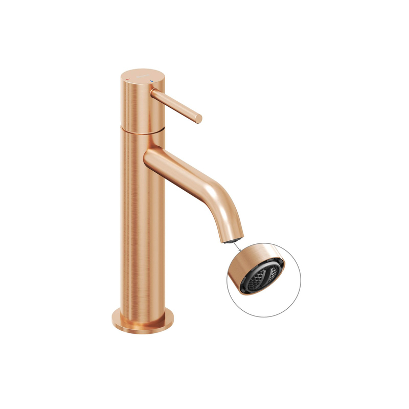 Umyvadlová stojánková baterie Ravak Espirit ES 012.61RGB BeCool 190 mm bez výpusti, Rose Gold Brushed