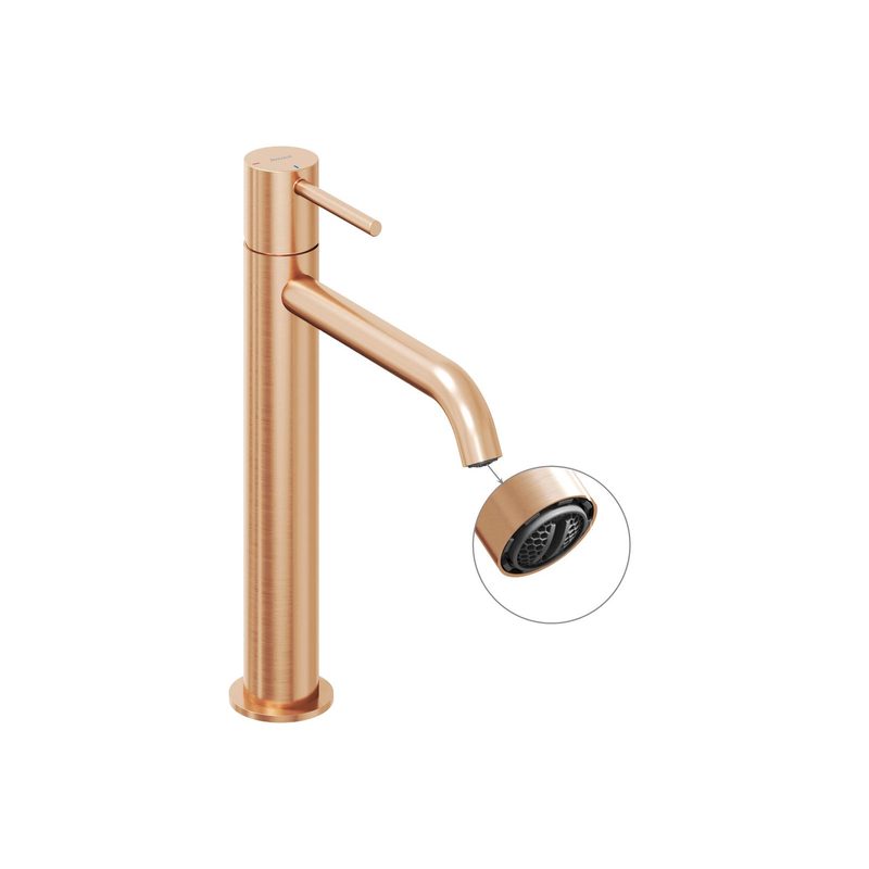 Umyvadlová stojánková baterie Ravak Espirit ES 014.61RGB BeCool 250 mm bez výpusti, Rose Gold Brushed