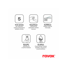 Umyvadlová stojánková baterie Ravak Espirit ES 015.21BLM BeCool 340 mm bez výpusti, Black Matt