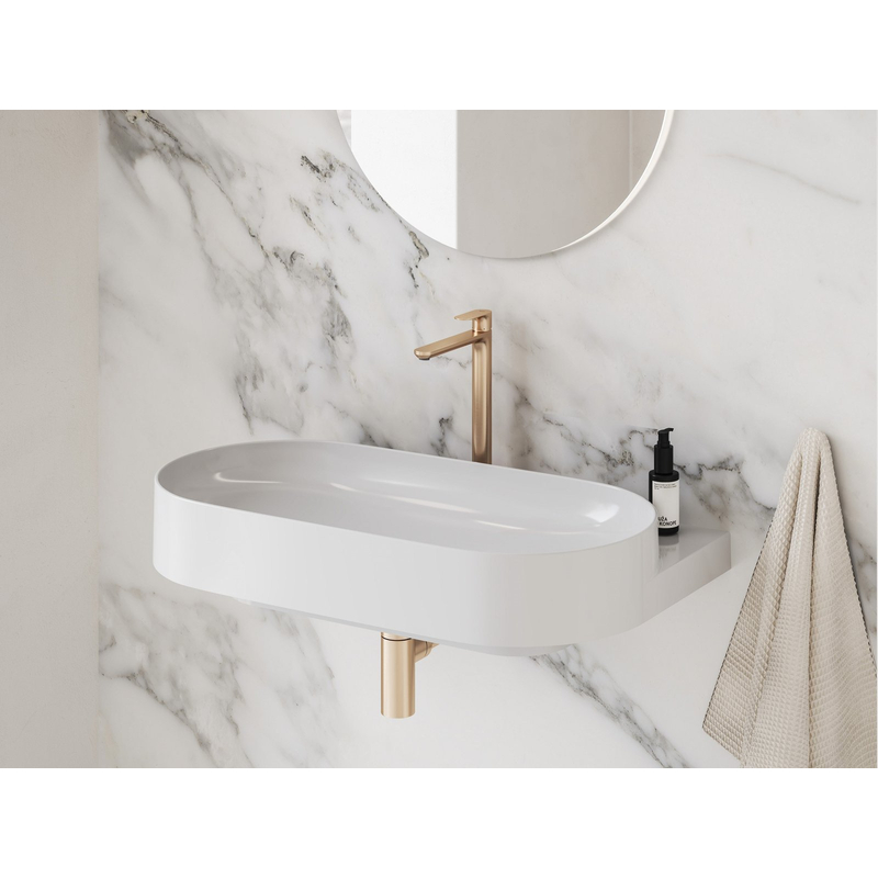 Umyvadlová stojánková baterie Ravak Eleganta EL 015.61RGB BeCool 335 mm bez výpusti, Rose Gold Brushed