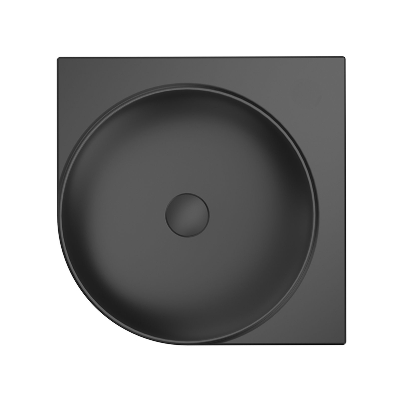 Umyvadlo Ravak Yard 45 C, bez otvoru pro baterii, bez přepadu, černá matná