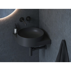 Umyvadlo Ravak Yard 45 C, bez otvoru pro baterii, bez přepadu, černá matná