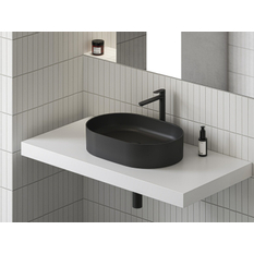 Umyvadlo Ravak Ceramic Slim O 55, bez otvoru pro baterii, bez přepadu, černá matná