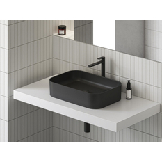 Umyvadlo Ravak Ceramic Slim R 55, bez otvoru pro baterii, bez přepadu, černá matná