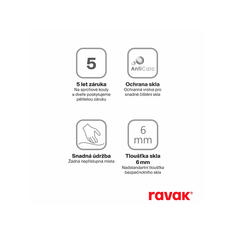 Sprchový kout Ravak Walk-In Air Wall 110, lesk+transparent