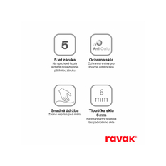 Sprchový kout Ravak Walk-In Air Wall 110, lesk+transparent