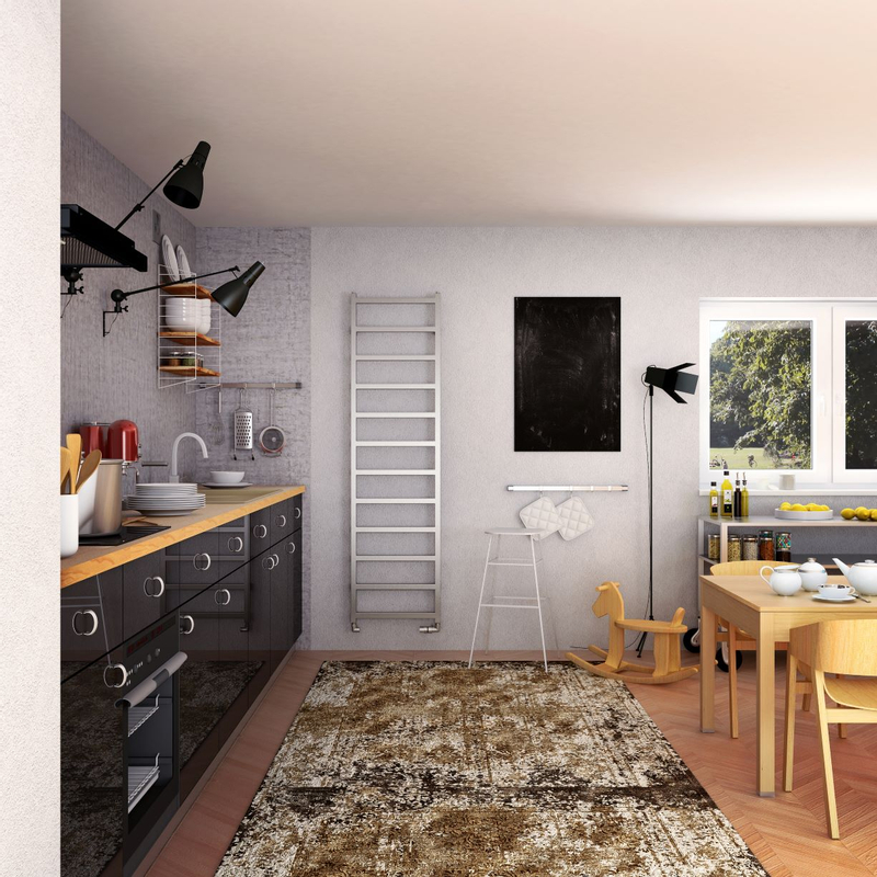 Těleso koupelnové trubkové Isan Gradda Inox 1840 x 500 mm, 429 W, kombi + klasické připojení, nerez