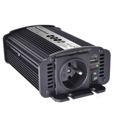 Solight invertor 12V, USB 500mA, kovový, černý, max. zatížení: 300W