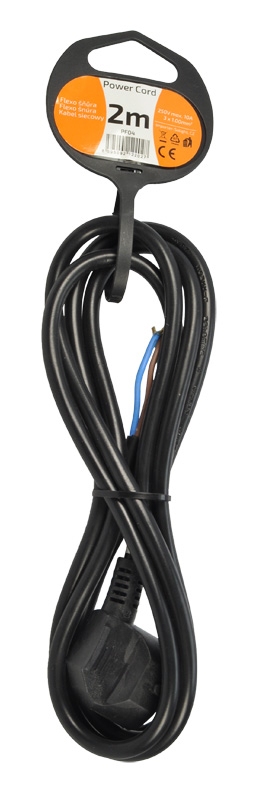 Solight flexo šňůra, 3x 1mm2, černá, 2m