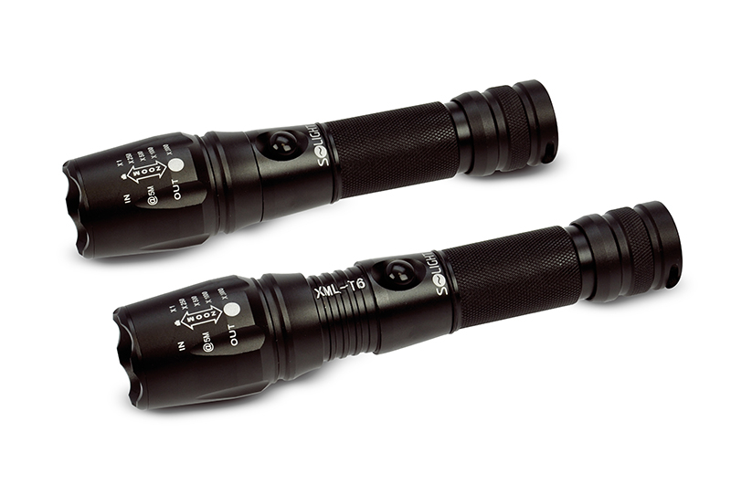 Solight LED nabíjecí profesionální svítilna, 600lm, T6 XML Cree LED, zoom, Li-Ion