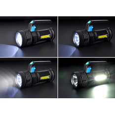 Solight LED nabíjecí svítilna s rukojetí a bočním světlem, 150+100lm, Li-Ion