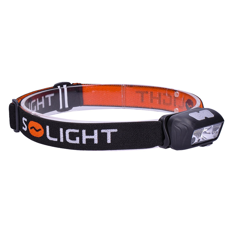 Solight LED čelová nabíjecí svítilna, 150 + 100lm, bílé a červené světlo, Li-Ion
