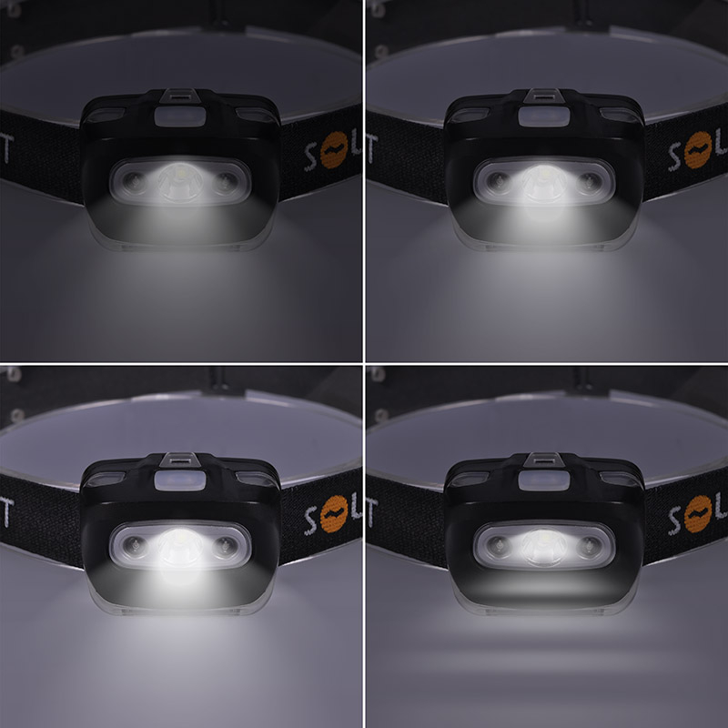 Solight LED čelová svítilna, 3W + červené světlo, 3x AAA