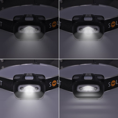Solight LED čelová svítilna, 3W + červené světlo, 3x AAA