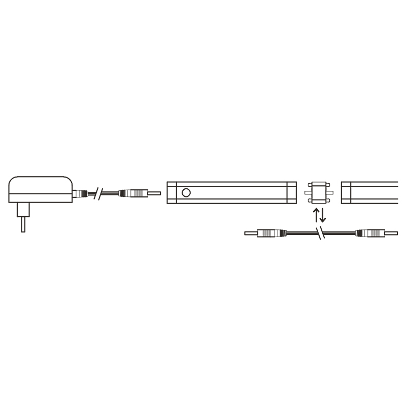Solight LED dotykové podlinkové a nábytkové svítidlo stmívatelné, 2x 5W, 4100K, 2x 50cm