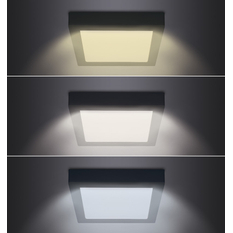 Solight LED mini panel CCT, přisazený, 24W, 1800lm, 3000K, 4000K, 6000K, čtvercový, černá barva