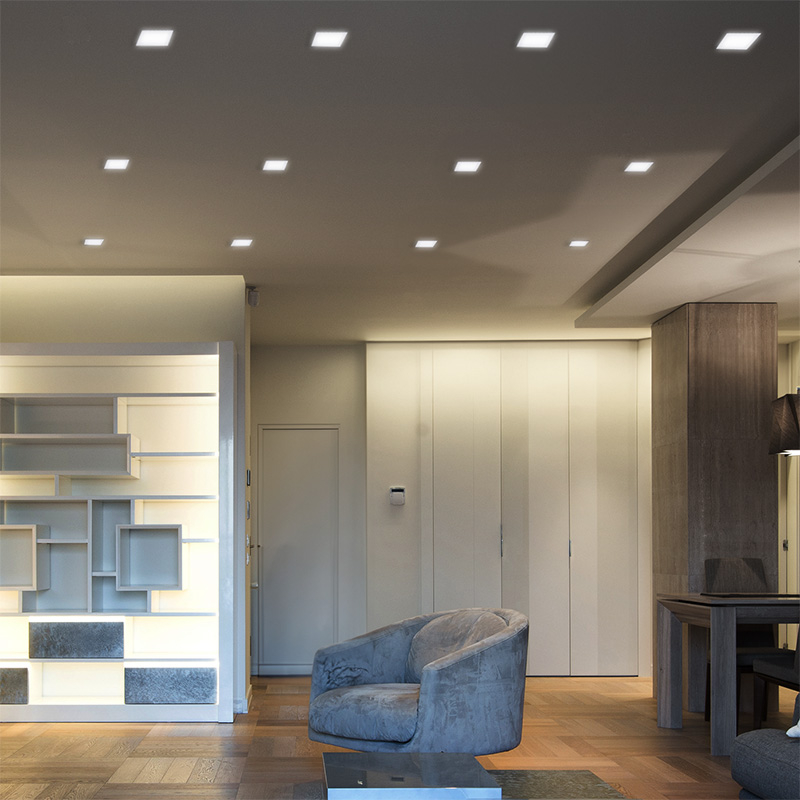 Solight LED mini panel CCT, podhledový, 6W, 450lm, 3000K, 4000K, 6000K, čtvercový